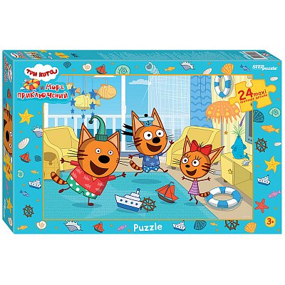 Пазл 24 эл. maxi Step Puzzle «АО СТС. Три кота. new 1»