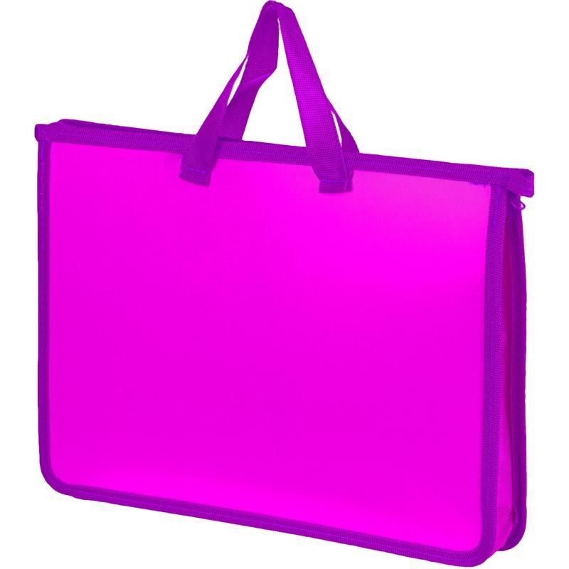 Папка-портфель пластиковая Attache Neon А4+ розовая (340×40×245 мм, 1 отделение)