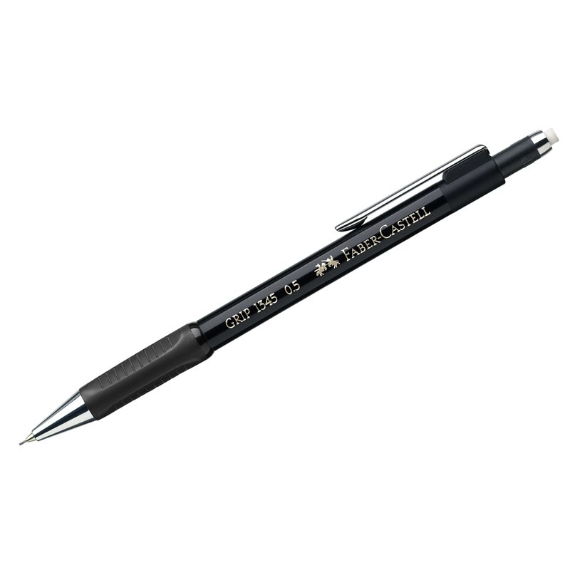 превью Карандаш механический Faber-Castell «Grip 1345» B, 0.5мм, грип, с ласт., автоподача грифеля, черный