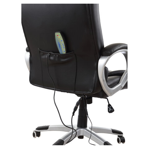 Кресло офисное BRABIX «Comfort MS-003»6 массажных модулейэкокожачерное532521