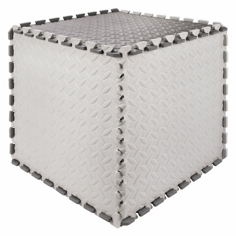 Коврик-пазл напольный 1.5×1 м, 6 шт., 50×50 см, толщина 1 см, серый, светло-серый, ЮНЛАНДИЯ