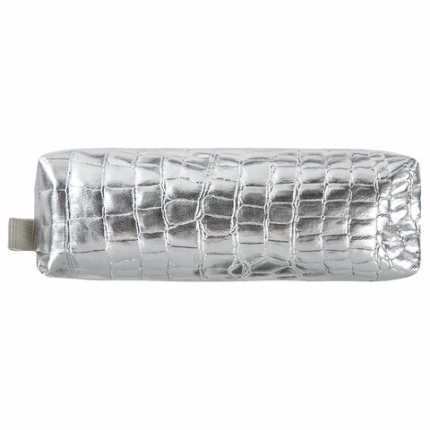 Пенал-косметичка BRAUBERG, «крокодиловая кожа», 20×6х4 см, «Ultra silver»