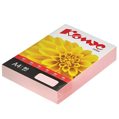 Бумага цветная Комус Color (розовая пастель), 80г, А4, 500 л. 