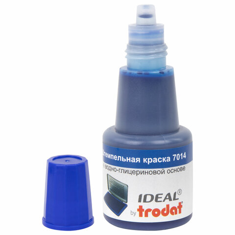 Краска штемпельная TRODAT IDEAL 7014 синяя 24 мл, на водно-глицериновой основе