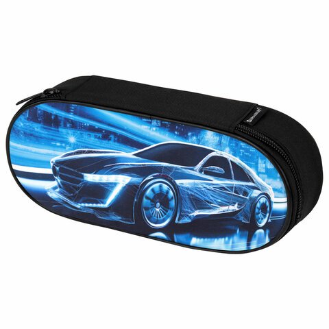 Пенал-футляр BRAUBERG, 1 отделение, органайзер, полиэстер, 22×9×5 см, «Night driver»
