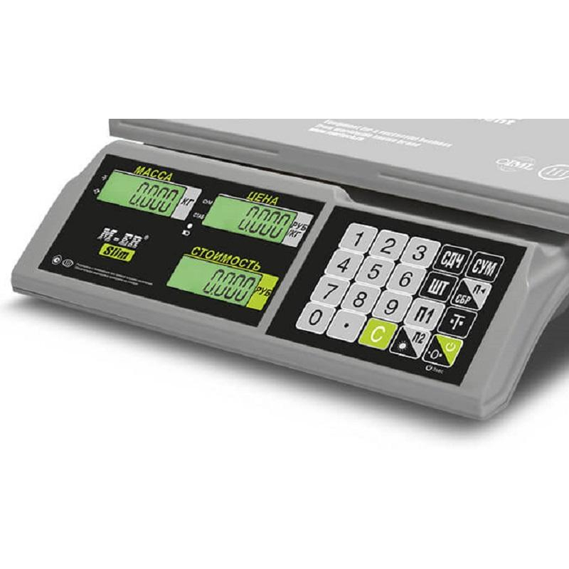 Весы торговые настольные M-ER 326AC-32.5 Slim LCD белые