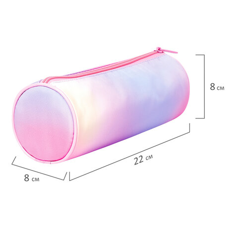Пенал-тубус BRAUBERG, с эффектом Soft Touch, мягкий, «Rainbow Cloud», 22×8 см, 229013