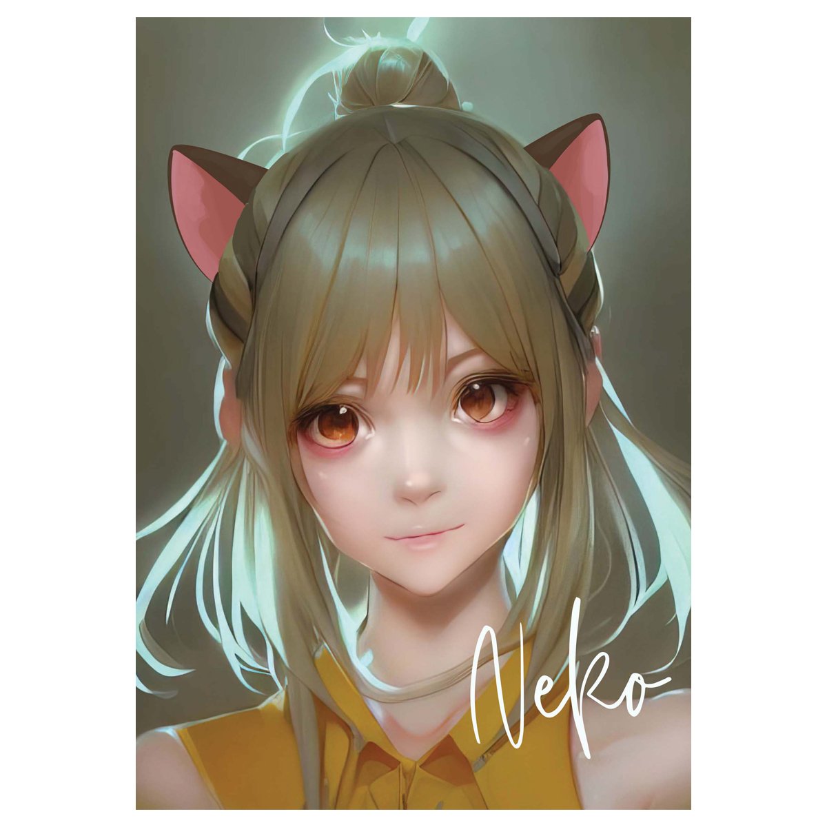 Тетрадь 80л., А5, клетка на гребне MESHU «Neko», двойная обложка, матовая ламинация, тиснение фольгой