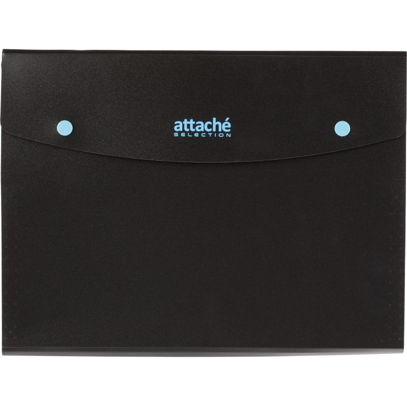 Папка органайзер на кнопке Attache Selection Black&Bluе, А4.500мкм, 6отд