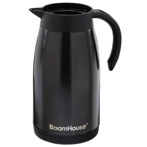 Чайник-термос 1 л, BOOMHOUSE (БУМХАУС) COFFEE BREAK, нержавеющая сталь SUS304, черный, ТЕРМОЧАЙНИК