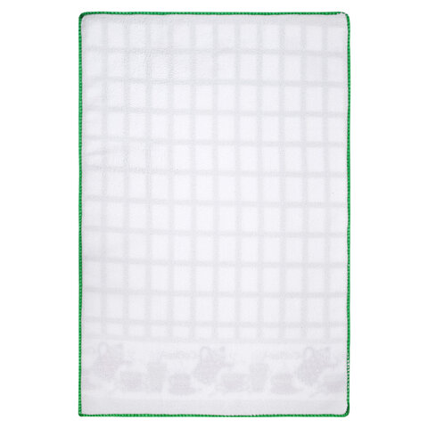 Салфетка из МИКРОФИБРЫ универсальная, 40×60 см, зеленая клетка, орнамент, 240 г/м2, BOOMHOUSE (БУМХАУС)