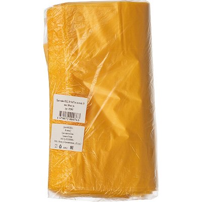 Пакет-майка ПНД желтый 18 мкм (30+14×57 см, 100 штук в упаковке)