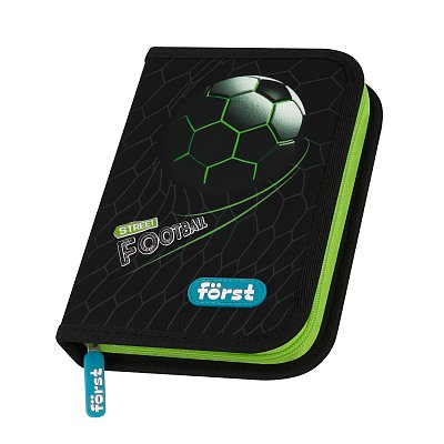 Пенал 1 отделение, 200×140×40 Först «Street Football», дополнительная откидная секция, полиэстер
