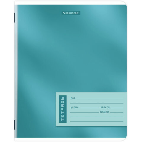 Тетрадь 18 л. BRAUBERG клетка, обложка картон, ONE COLOUR