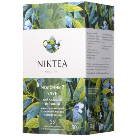 Чай NIKTEA «Milk Oolong» молочный улун, 25 пакетиков в конвертах по 2 г