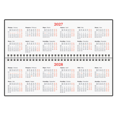 Планинг датированный 2027, 305×140 мм, BRAUBERG «Select», под кожу, коричневый
