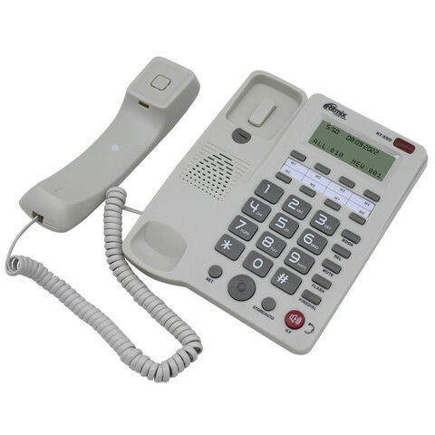 Телефон RITMIX RT-550 white, АОН, спикерфон, память 100 ном., тональный/импульсный режим, белый