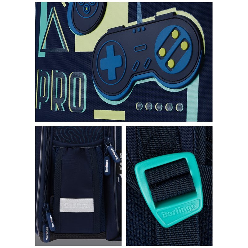 Ранец Berlingo Expert Mini «Gamer» 36×27×14см, 2 отделения, 2 кармана, анатомическая спинка, мешок для обуви