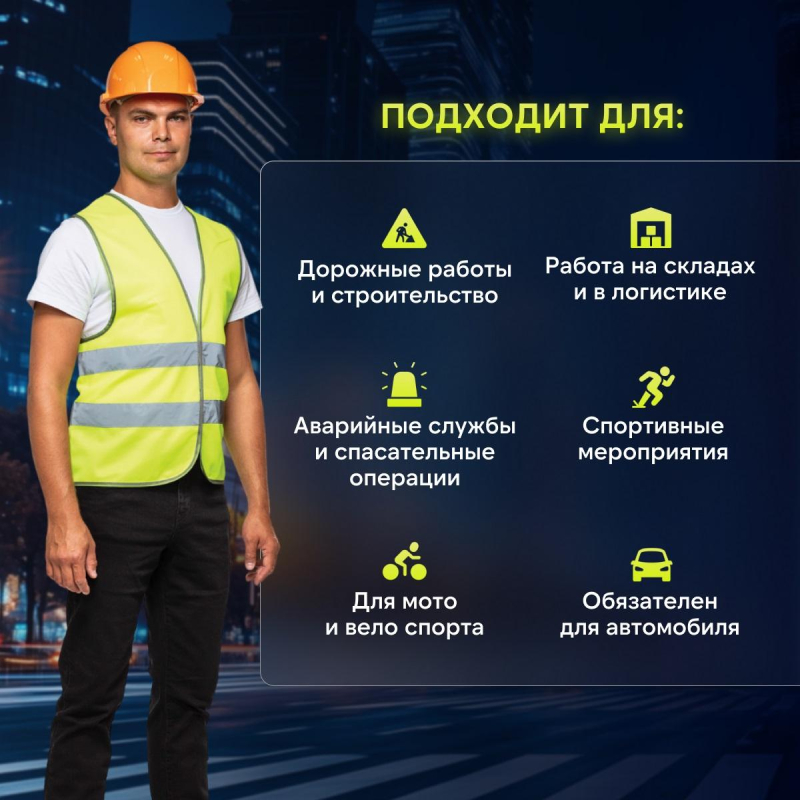 Жилет сигнальный Тип1Е, цв. лимон. (р.4XL-5XL/64-70)