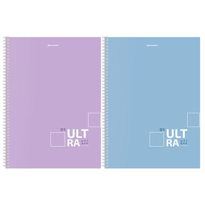 Тетрадь А4, 96 л., BRAUBERG, гребень, клетка, матовая ламинация, «UltraTone» (микс в спайке)