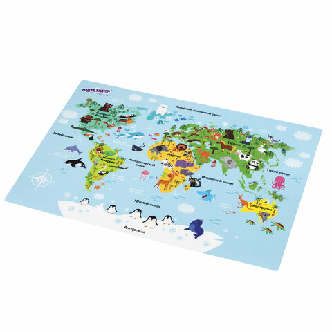Настольное покрытие ЮНЛАНДИЯ, А3+, пластик, 46×33 см, «Map»
