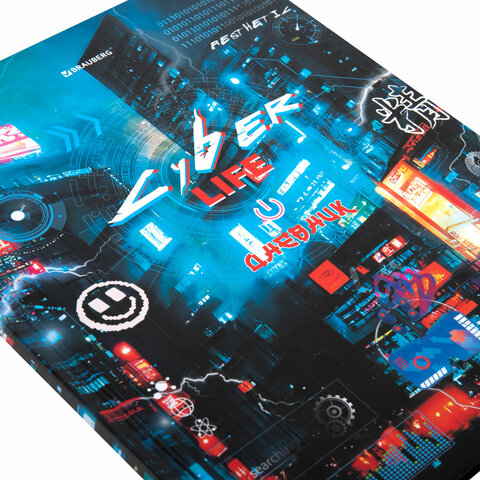 Дневник 5-11 класс 48 л., твердый, BRAUBERG, глянцевая ламинация, с подсказом, «Cyberpunk»