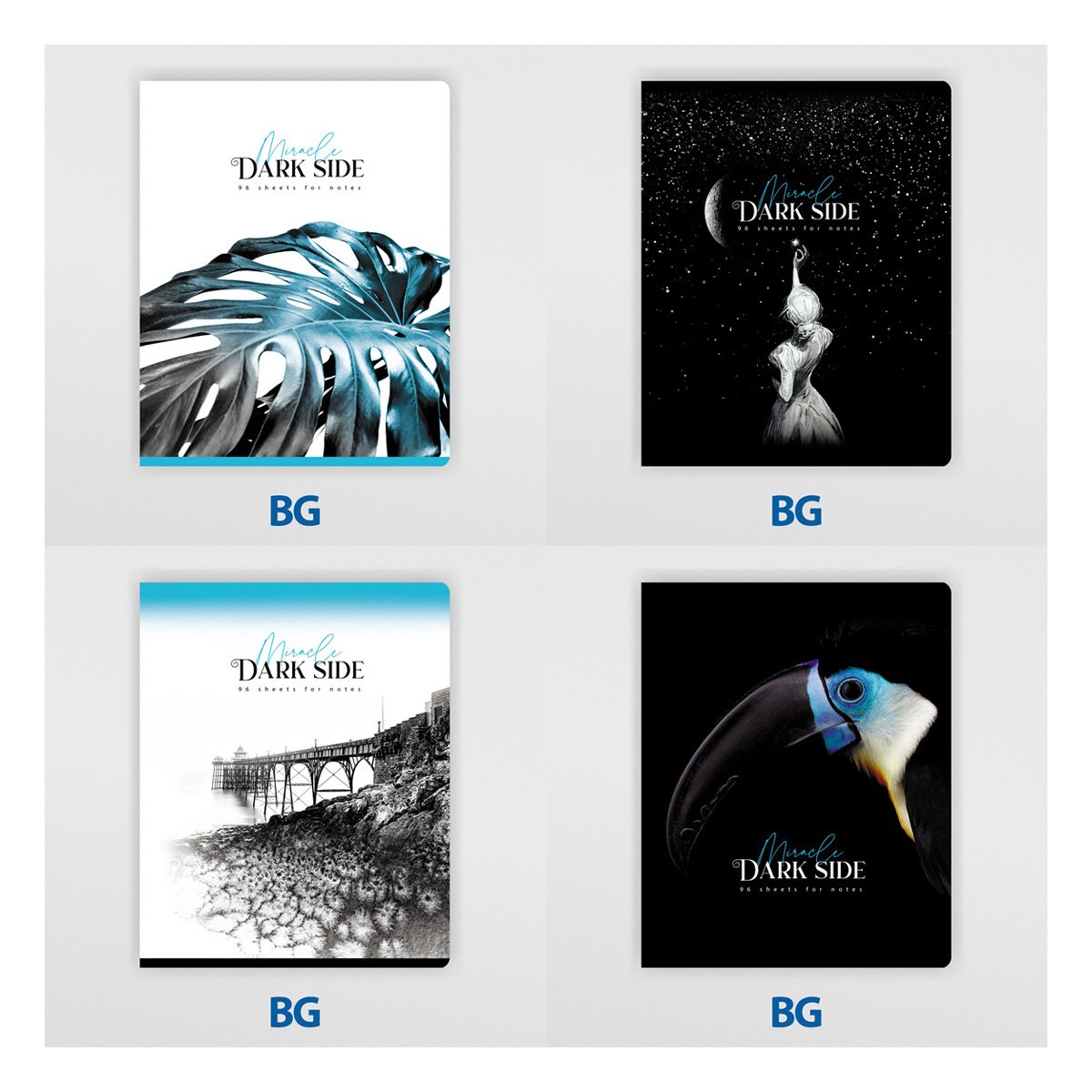 Тетрадь 96л., А5, клетка BG «Dark miracle», выб. лак