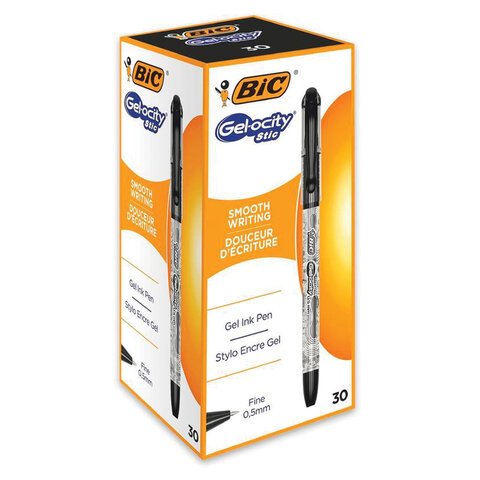 Ручка гелевая Bic Gelocity Stic черная (толщина линии письма 0.27мм)