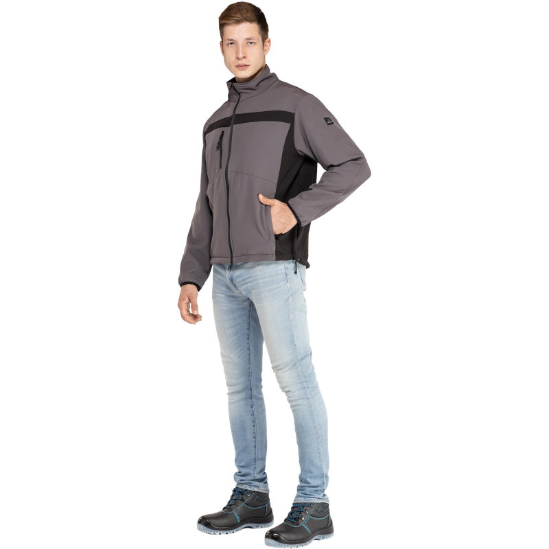 Куртка муж демисезонная софтшел LULEA cер/черн р.3XL(арт. LULE2GR3X)