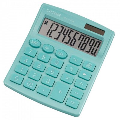 Калькулятор настольный компактный Citizen SDC810NRGNE 10-разрядный зеленый