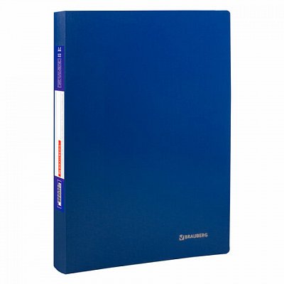 Папка 80 вкладышей BRAUBERG "Office", синяя, 0,8 мм
