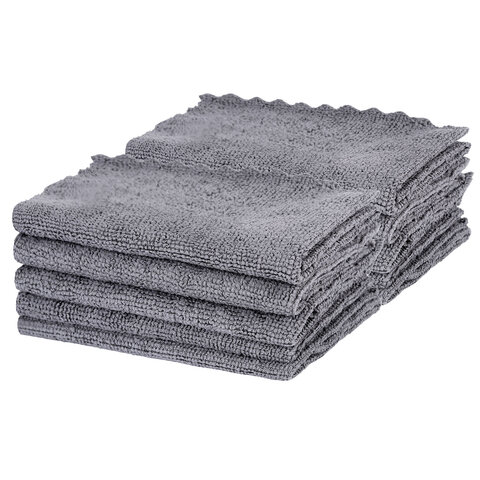 Салфетки из МИКРОФИБРЫ 30×30 см, GRAY, big pack, КОМПЛЕКТ 10 штук, 180 г/м2, LAIMA HOME