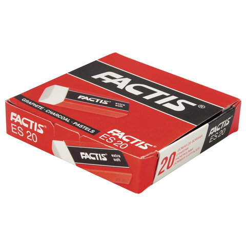 Резинка стирательная большая FACTIS Extra Soft ES 20 (Испания), 61×24×13 мм, держатель, ПВХ