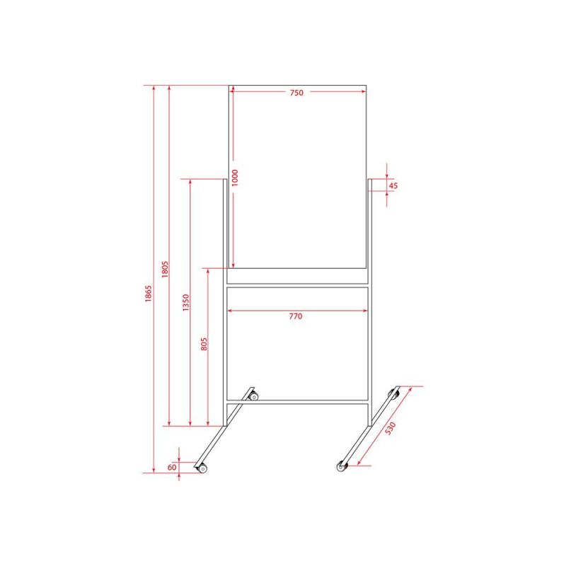 Доска магнитно-маркерная 75×100 BoardSYS Twist, мобильн., поворотн