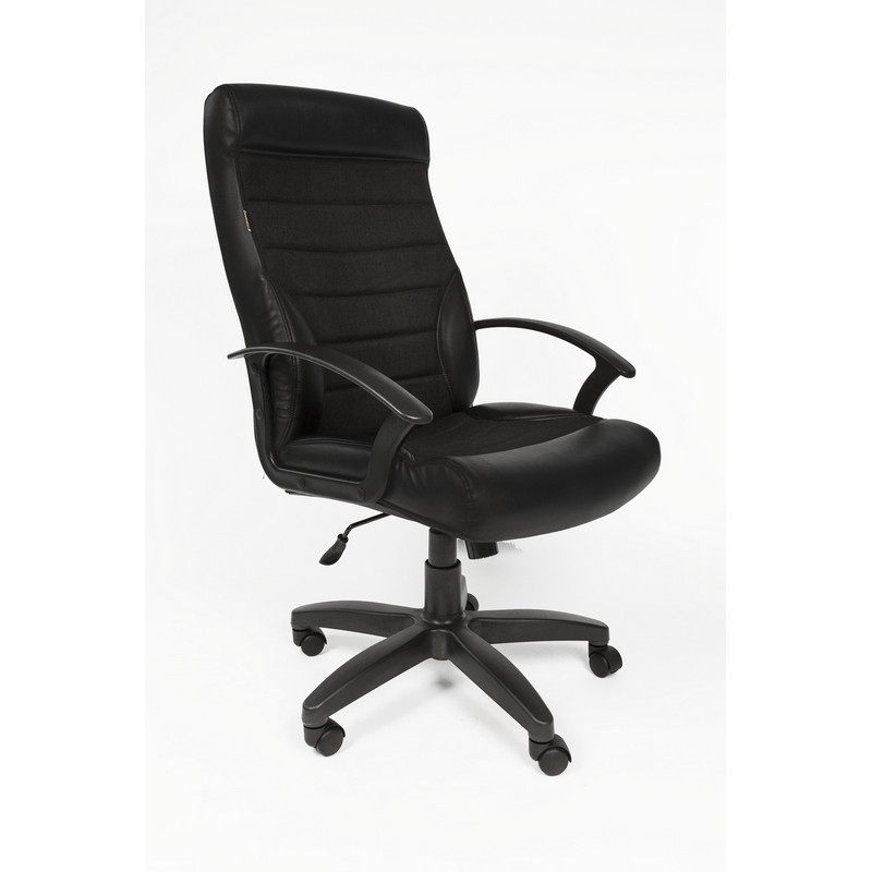 превью Кресло для руководителя Easy Chair 639 TPU черное (экокожа/ткань/пластик)