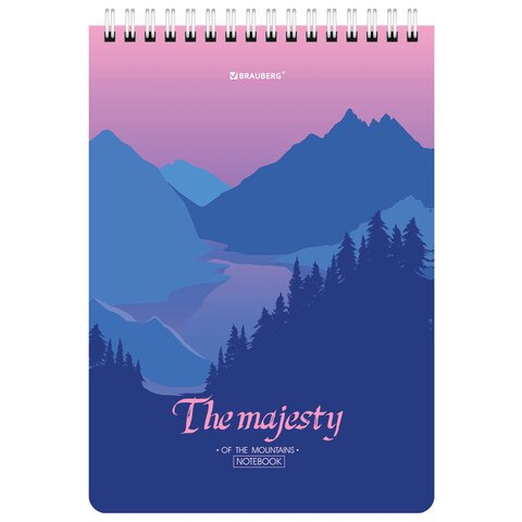 Блокнот А5 (146×206 мм), 80 л., гребень, картон, клетка, BRAUBERG, «Majesty»