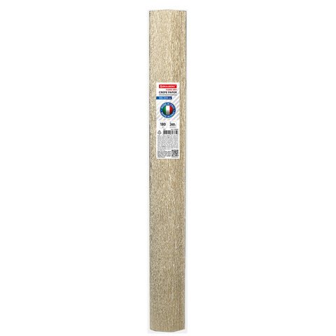 Бумага гофрированная (ИТАЛИЯ) 180 г/м2, светлое золото (806), 50×250 см, BRAUBERG FLORE