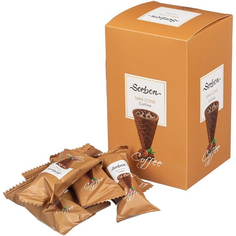 Конфеты Sorbon Coffee мини-рожки c хрустящей начинкой 200 г