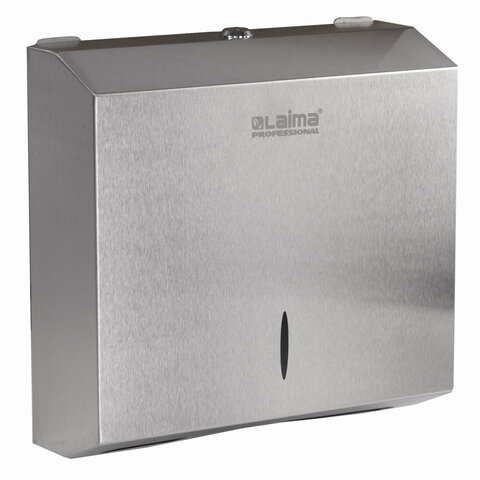 Диспенсер для полотенец LAIMA PROFESSIONAL INOX, (Система H2) Interfold, нержавеющая сталь, матовый, 605694