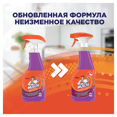 Средство для мытья стекол, пластика и бытовой техники 530 мл МИСТЕР МУСКУЛ «Лаванда», распылитель