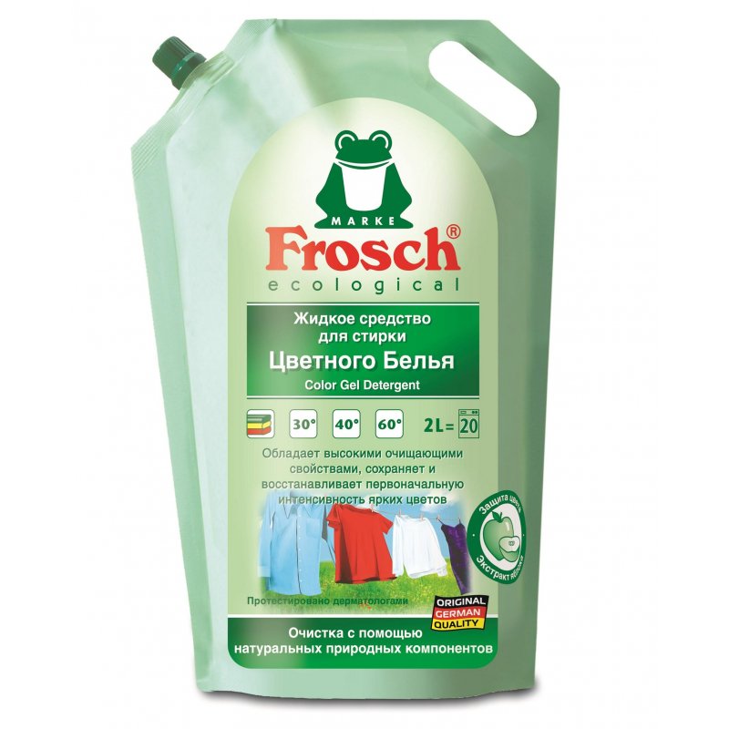 превью Средство для стирки жидкое универсальное 2 л FROSCH (Германия), для цветного белья, ЭКО