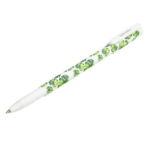 Ручка шариковая BRAUBERG SOFT TOUCH GRIP «TROPIC», СИНЯЯ, мягкое покрытие, узел 0.7 мм