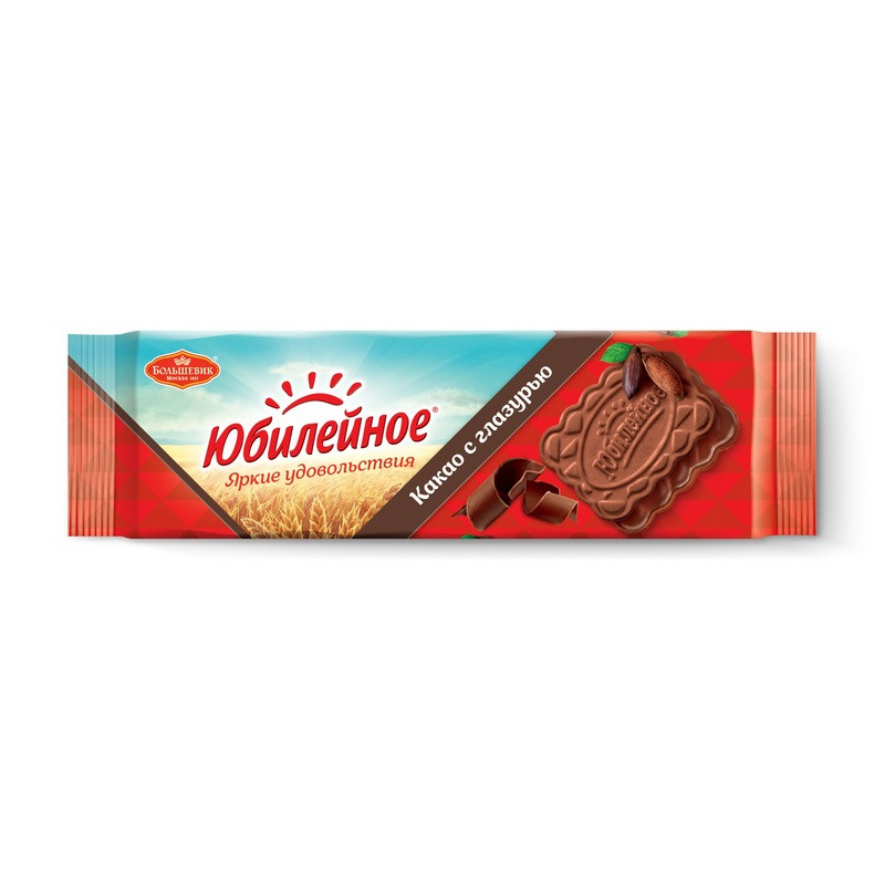 Печенье ЮБИЛЕЙНОЕ с какао и шоколадной глазурью, 116 г