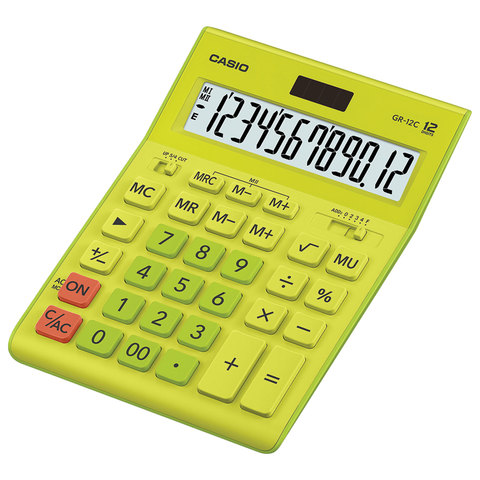Калькулятор настольный Casio GR-12C-GN 12-разрядный салатовый