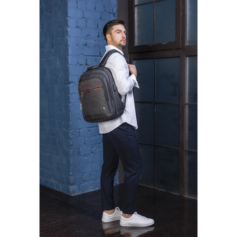 Рюкзак BRAUBERG BUSINESS универсальныйс отд. для ноутбукаUSB-портProgress48×14х34 см229873