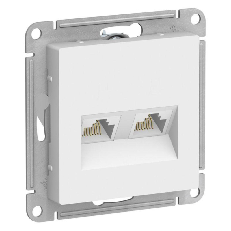 превью Розетка 2-ая комп. RJ45+RJ45 кат.5E SE AtlasDesign Белый (ATN000185)