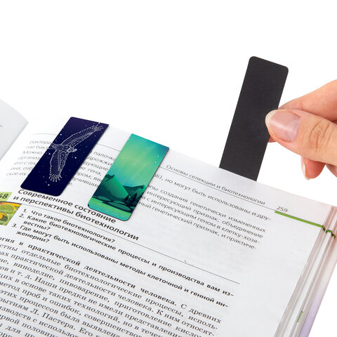 Закладки для книг МАГНИТНЫЕ, «GALAXY», набор 12 шт., 60×20 мм, BRAUBERG
