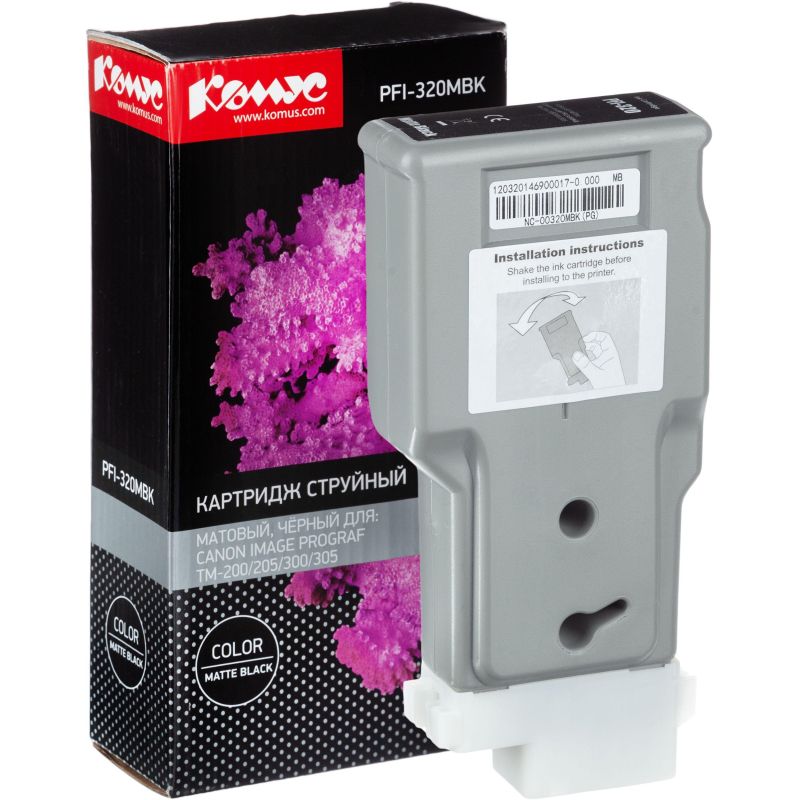 Картридж струйный Комус PFI-320MBK (2889C001) чер. мат. для TM-200/205/300