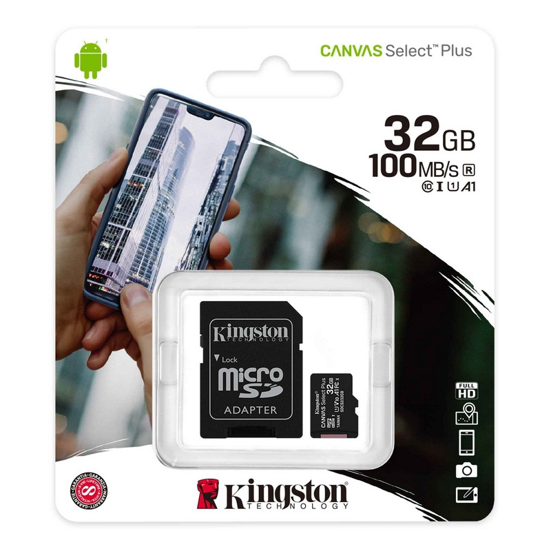Карта памяти 32 Гб microSDHC Kingston Canvas Select Plus SDCS2/32Gb