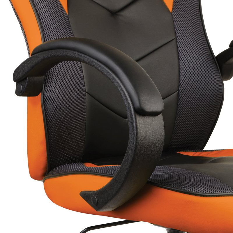 Кресло игровое Helmi HL-S07 «Boost», экокожа/ткань черная/оранжевая